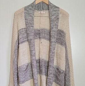 Skies are Blue drop shoulder open cardigan with patch pockets women's size M